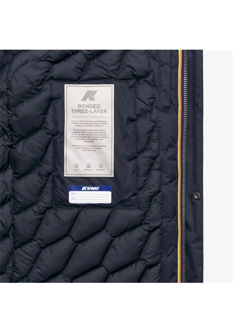 K-Way Thomal Bonded Padded Mens Jacket  Deep Blue 3/4 Winter Padded Coat K-WAY |  | K7136IWAR0