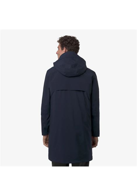 K-Way Thomal Bonded Padded Mens Jacket  Deep Blue 3/4 Winter Padded Coat K-WAY |  | K7136IWAR0