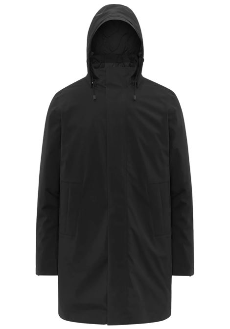 K-Way Thomal Bonded Padded Mens Jacket  Black Pure 3/4 Winter Padded Coat K-WAY |  | K7136IWAT0