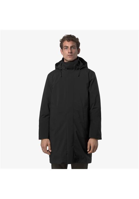 K-Way Thomal Bonded Padded Mens Jacket  Black Pure 3/4 Winter Padded Coat K-WAY |  | K7136IWAT0