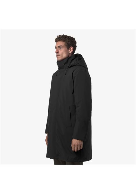 K-Way Thomal Bonded Padded Mens Jacket  Black Pure 3/4 Winter Padded Coat K-WAY |  | K7136IWAT0