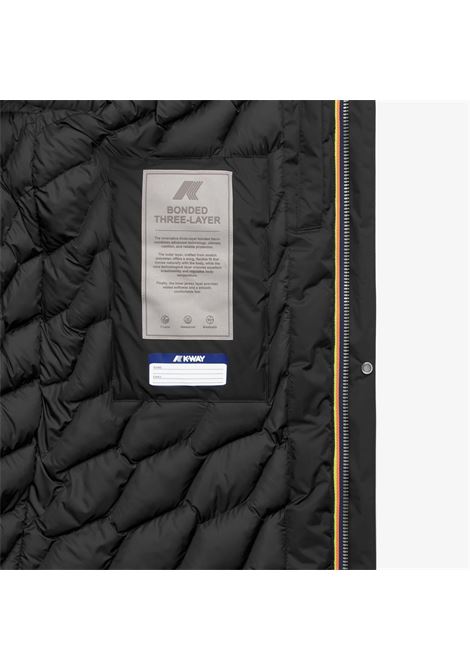 K-Way Thomal Bonded Padded Mens Jacket  Black Pure 3/4 Winter Padded Coat K-WAY |  | K7136IWAT0