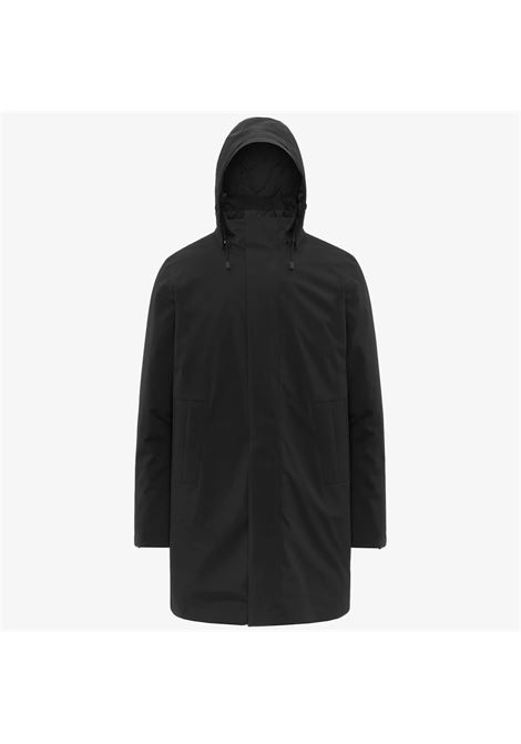 K-Way Thomal Bonded Padded Mens Jacket  Black Pure 3/4 Winter Padded Coat K-WAY |  | K7136IWAT0