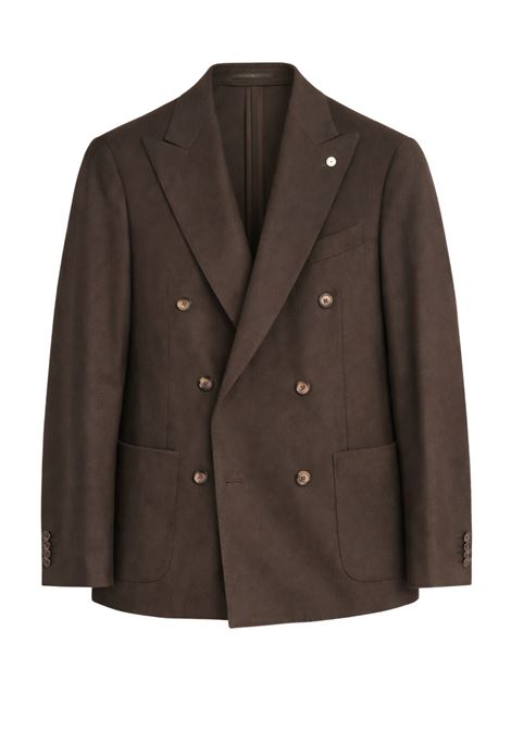 LBM Mens Brown Double-Breasted Jacket in Virgin Wool and Nylon L.B.M. |  | 52525/52686