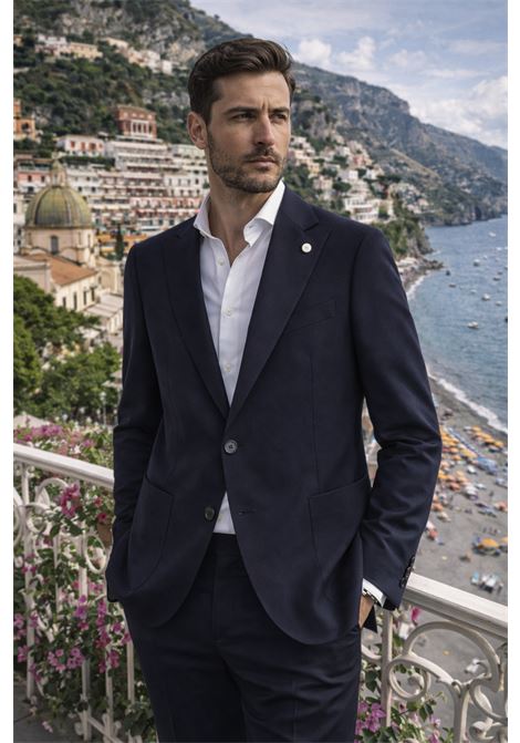 LBM Mens Dark Blue Virgin Wool Stretch Jacket L.B.M. |  | 54515/52683