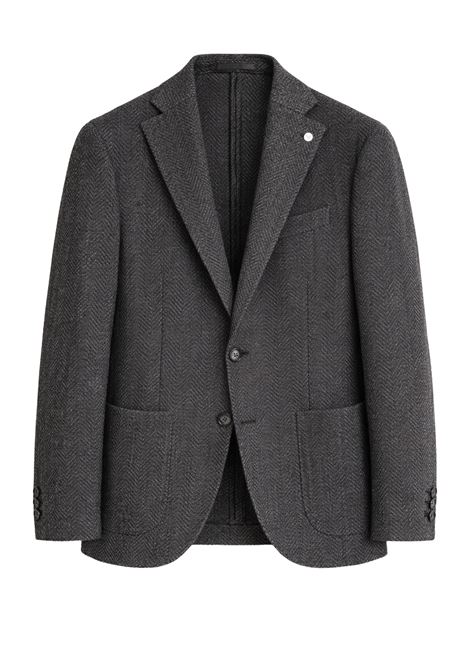 LBM herringbone anthracite grey tailored jacket in wool, cotton and polyester L.B.M. |  | 55515/82884