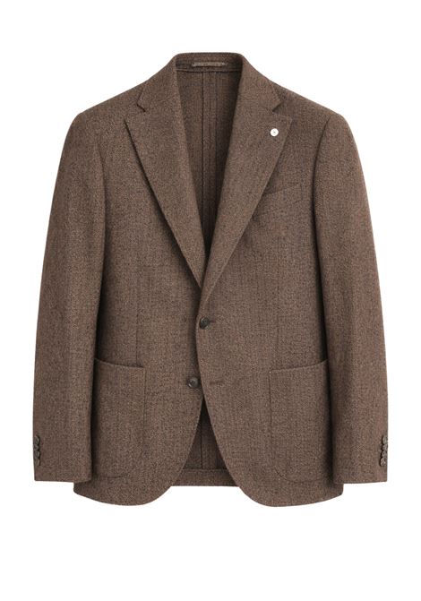 LBM Mens Brown Herringbone Jacket in Woo  Italian Tailoring L.B.M. |  | 55515/22884