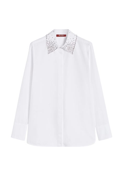 Camicia in Popeline con Cristalli Max Mara  Eleganza Preziosa in Bianco Ottico MaxMara | CAMICIE | 2526116042600115