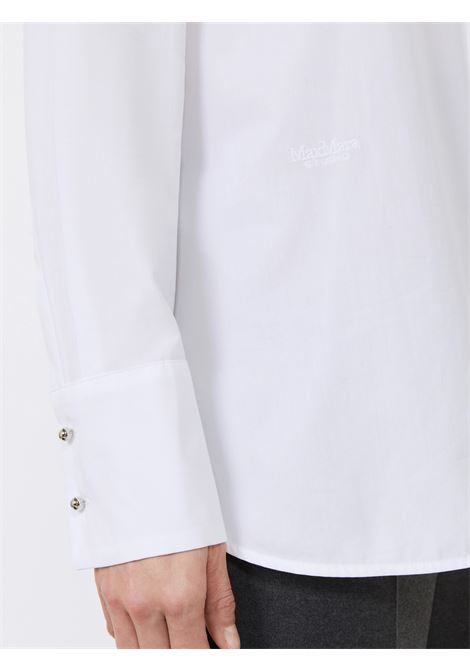 Camicia in Popeline con Cristalli Max Mara  Eleganza Preziosa in Bianco Ottico MaxMara | CAMICIE | 2526116042600115