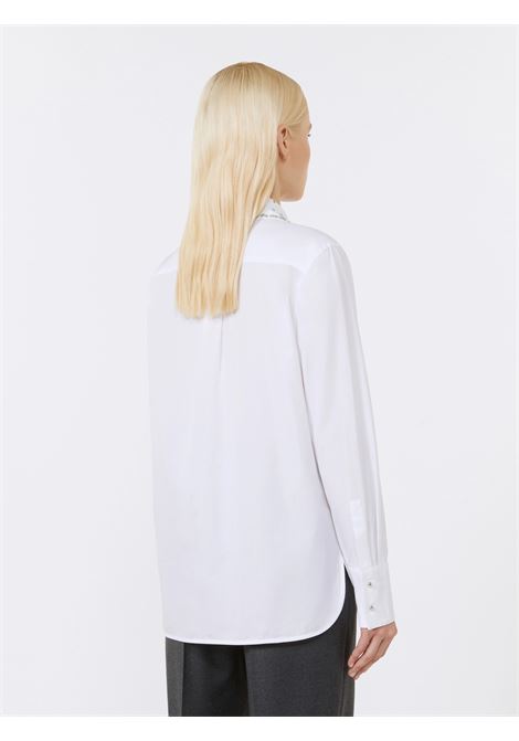 Camicia in Popeline con Cristalli Max Mara  Eleganza Preziosa in Bianco Ottico MaxMara | CAMICIE | 2526116042600115