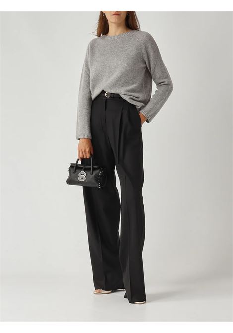 Pantalone ENTRATA Max Mara Studio in saglia di lana stretch nero MaxMara | Pantaloni | 2526136082600005