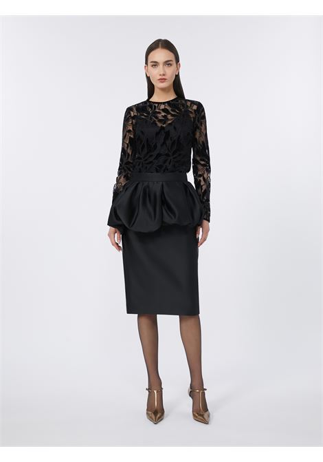 MaxMara - Tulle T-shirt with velvet embroidery MaxMara |  | 2526266014600001