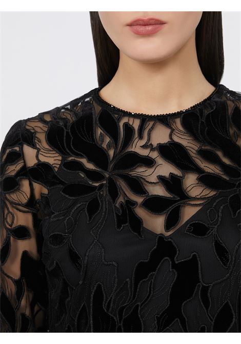 MaxMara - Tulle T-shirt with velvet embroidery MaxMara |  | 2526266014600001