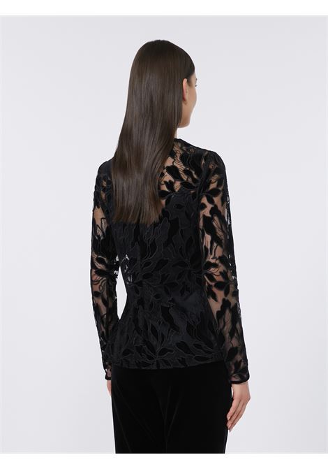 MaxMara - Tulle T-shirt with velvet embroidery MaxMara |  | 2526266014600001