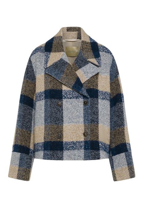 Cappotto kenpi in maxi check di lana bouclè - multicolor avio MOMONI | CAPPOTTI | MOCO0188582