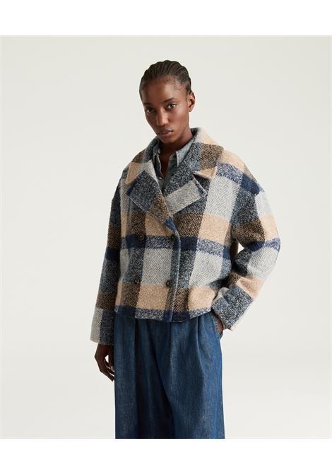 Cappotto kenpi in maxi check di lana bouclè - multicolor avio MOMONI | CAPPOTTI | MOCO0188582