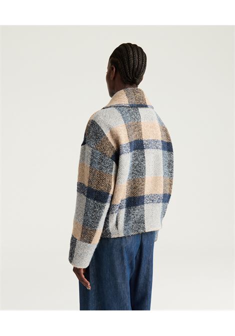 Cappotto kenpi in maxi check di lana bouclè - multicolor avio MOMONI | CAPPOTTI | MOCO0188582