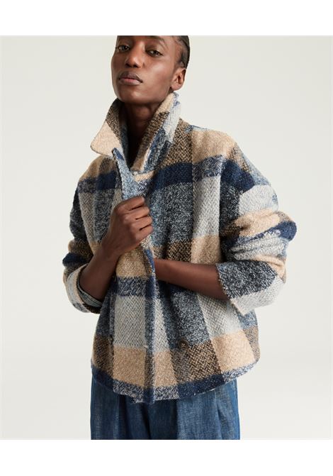 Cappotto kenpi in maxi check di lana bouclè - multicolor avio MOMONI | CAPPOTTI | MOCO0188582