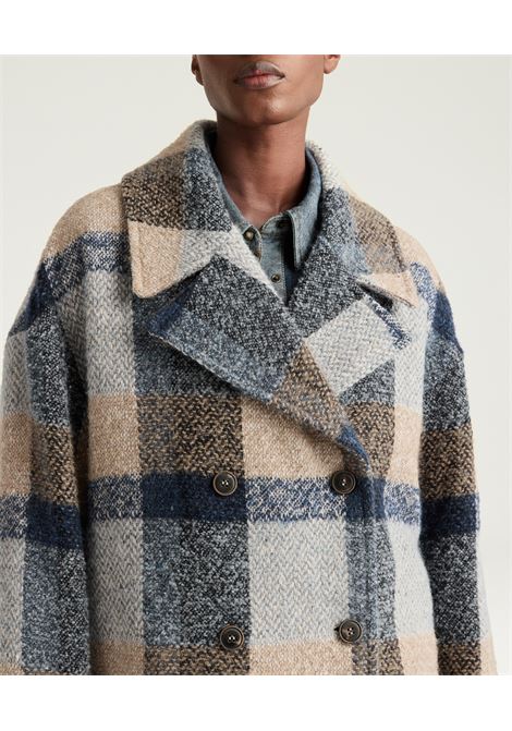 Cappotto kenpi in maxi check di lana bouclè - multicolor avio MOMONI | CAPPOTTI | MOCO0188582