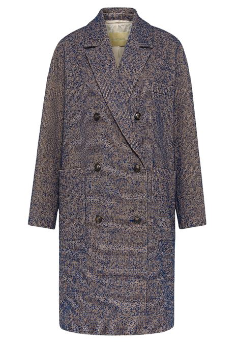 Cappotto duke in stuoia di lana bouclè - marrone/blu MOMONI | CAPPOTTI | MOCO0216692