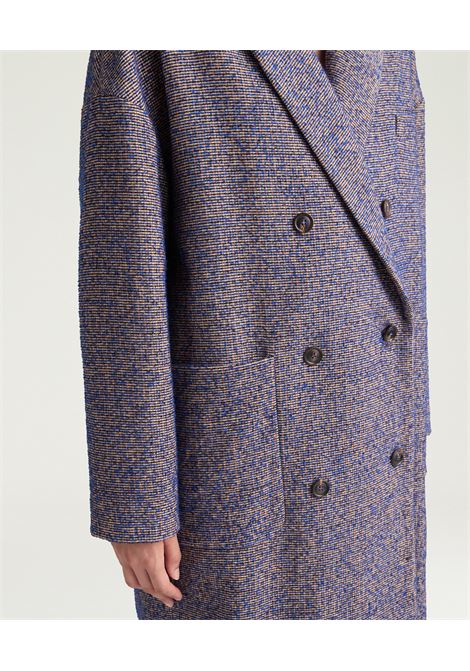 Cappotto duke in stuoia di lana bouclè - marrone/blu MOMONI | CAPPOTTI | MOCO0216692