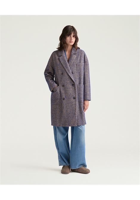 Cappotto duke in stuoia di lana bouclè - marrone/blu MOMONI | CAPPOTTI | MOCO0216692