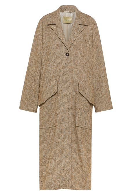 Cappotto london in stuoia di lana bouclè - verde/coccio MOMONI | CAPPOTTI | MOCO0233836