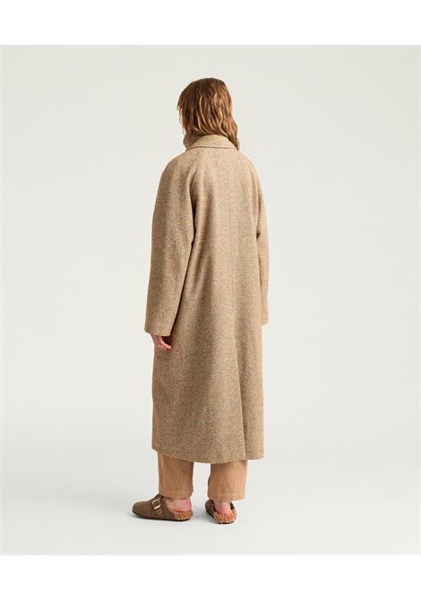 Cappotto london in stuoia di lana bouclè - verde/coccio MOMONI | CAPPOTTI | MOCO0233836