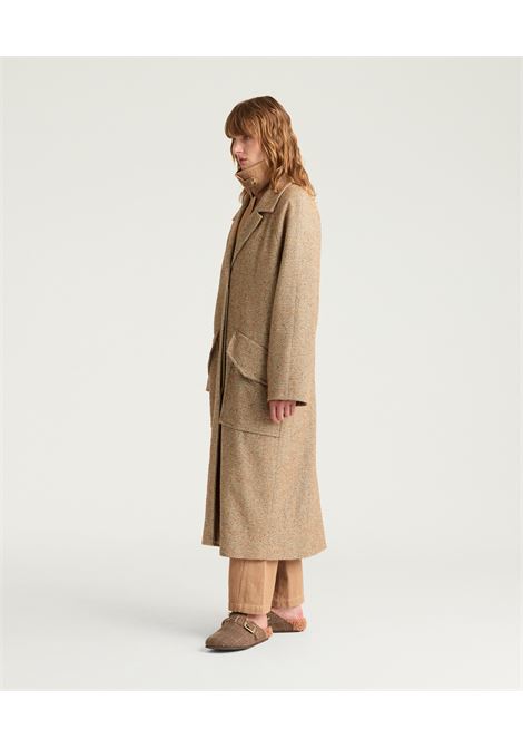 Cappotto london in stuoia di lana bouclè - verde/coccio MOMONI | CAPPOTTI | MOCO0233836
