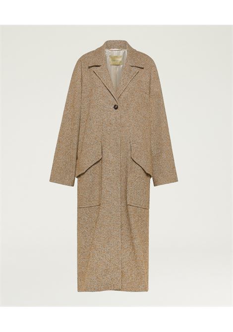 Cappotto london in stuoia di lana bouclè - verde/coccio MOMONI | CAPPOTTI | MOCO0233836