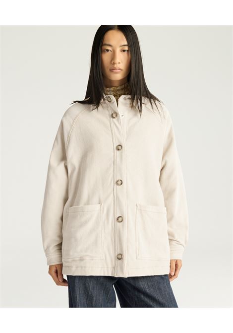 Cappotto yame in velluto a coste stretch - panna MOMONI | CAPPOTTI | MOCO0360040