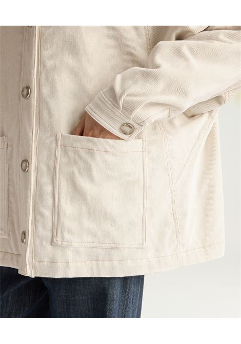 Cappotto yame in velluto a coste stretch - panna MOMONI | CAPPOTTI | MOCO0360040