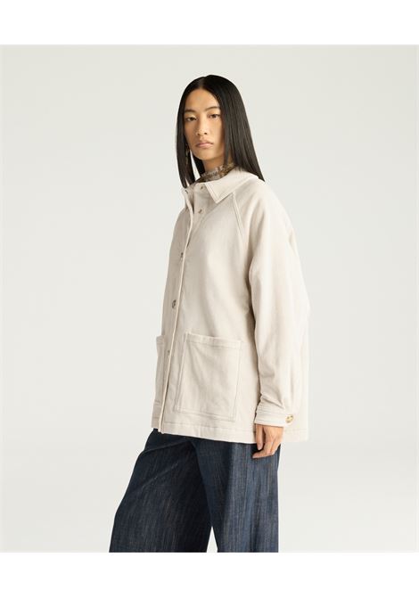 Cappotto yame in velluto a coste stretch - panna MOMONI | CAPPOTTI | MOCO0360040