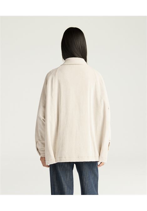 Cappotto yame in velluto a coste stretch - panna MOMONI | CAPPOTTI | MOCO0360040