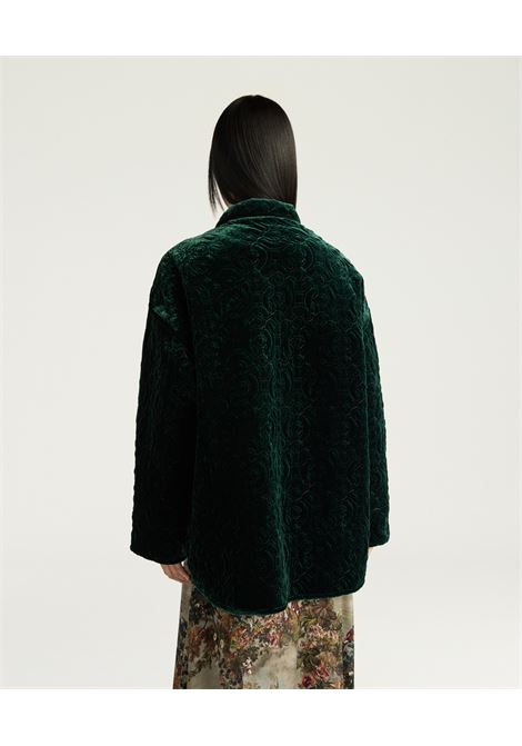 Cappotto Botanical in Velluto Trapuntato  Verde Bottiglia by Momonì MOMONI | CAPPOTTI | MOCO0470775