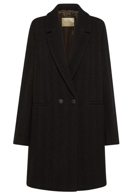 Cappotto Carlo in Panno Chevron  Nero/Cacao by Momonì MOMONI | CAPPOTTI | MOCO0507999