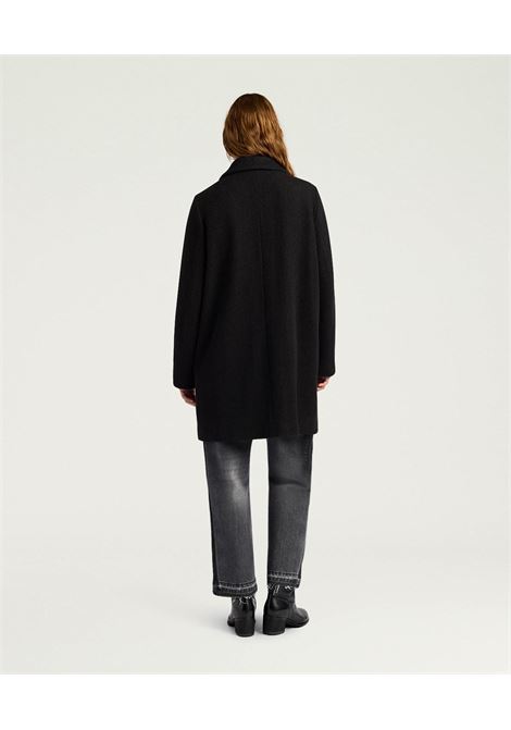 Cappotto Carlo in Panno Chevron  Nero/Cacao by Momonì MOMONI | CAPPOTTI | MOCO0507999
