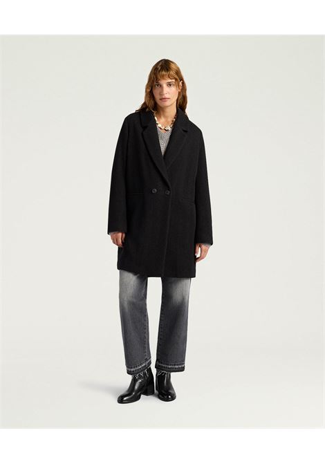 Cappotto Carlo in Panno Chevron  Nero/Cacao by Momonì MOMONI | CAPPOTTI | MOCO0507999