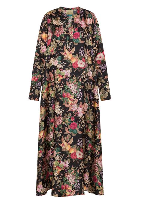 Vestito carlise in twill di seta stampato - multicolor nero MOMONI | Vestiti | MODR0089905