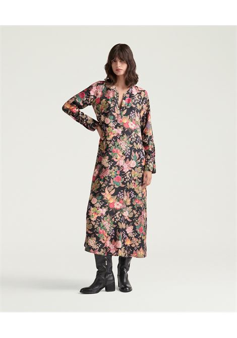 Vestito carlise in twill di seta stampato - multicolor nero MOMONI | Vestiti | MODR0089905