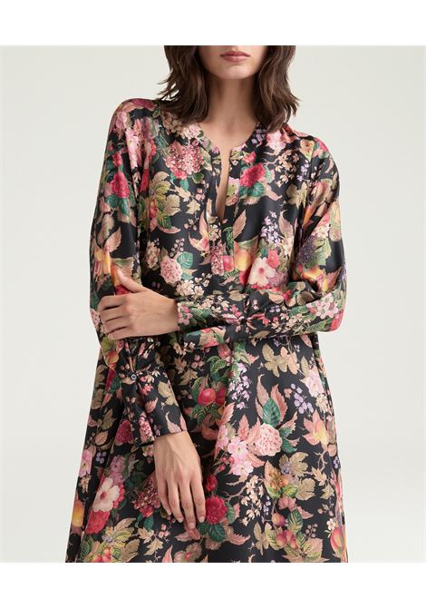 Vestito carlise in twill di seta stampato - multicolor nero MOMONI | Vestiti | MODR0089905