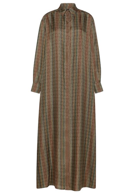 Vestito josephine in twill di seta stampato - multicolor marrone MOMONI | Vestiti | MODR0096065