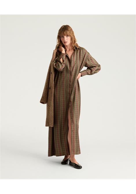 Vestito josephine in twill di seta stampato - multicolor marrone MOMONI | Vestiti | MODR0096065
