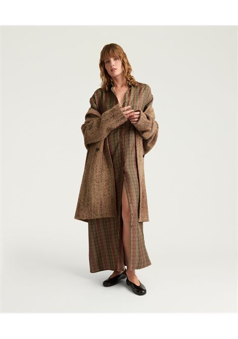 Vestito josephine in twill di seta stampato - multicolor marrone MOMONI | Vestiti | MODR0096065