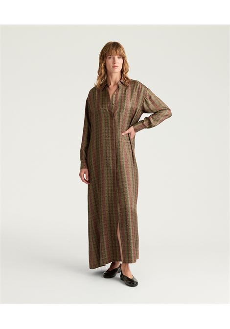 Vestito josephine in twill di seta stampato - multicolor marrone MOMONI | Vestiti | MODR0096065