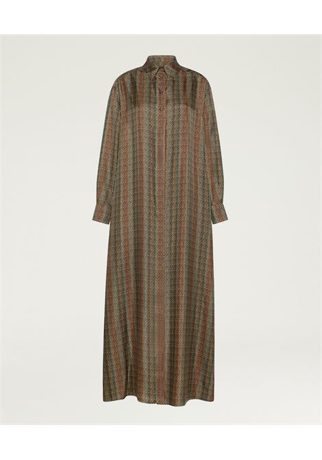 Vestito josephine in twill di seta stampato - multicolor marrone MOMONI | Vestiti | MODR0096065