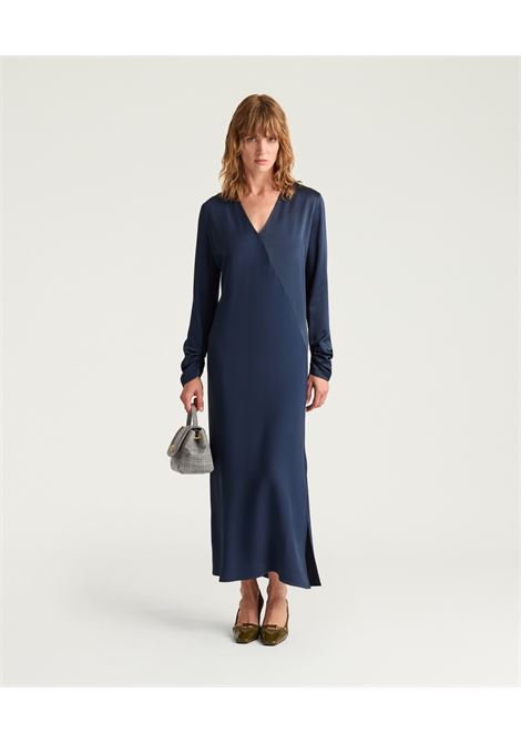 Vestito rose in envers satin - inchiostro MOMONI | Vestiti | MODR0220865
