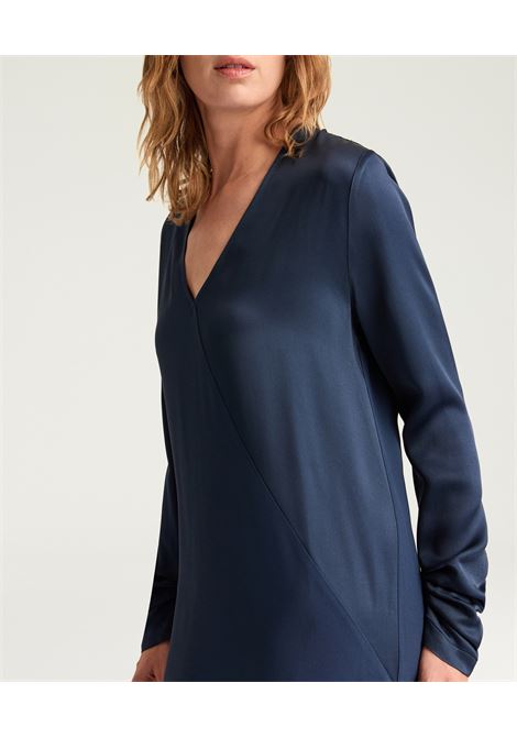 Vestito rose in envers satin - inchiostro MOMONI | Vestiti | MODR0220865
