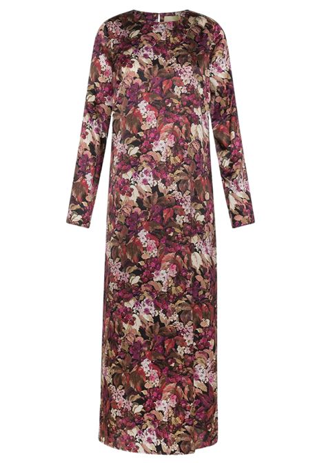 Vestito Diana in Raso Stretch di Seta Stampata  Multicolor Magenta, Elegante e Contemporaneo MOMONI | Vestiti | MODR0393044