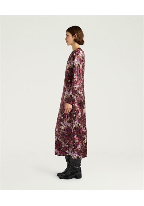 Vestito Diana in Raso Stretch di Seta Stampata  Multicolor Magenta, Elegante e Contemporaneo MOMONI | Vestiti | MODR0393044
